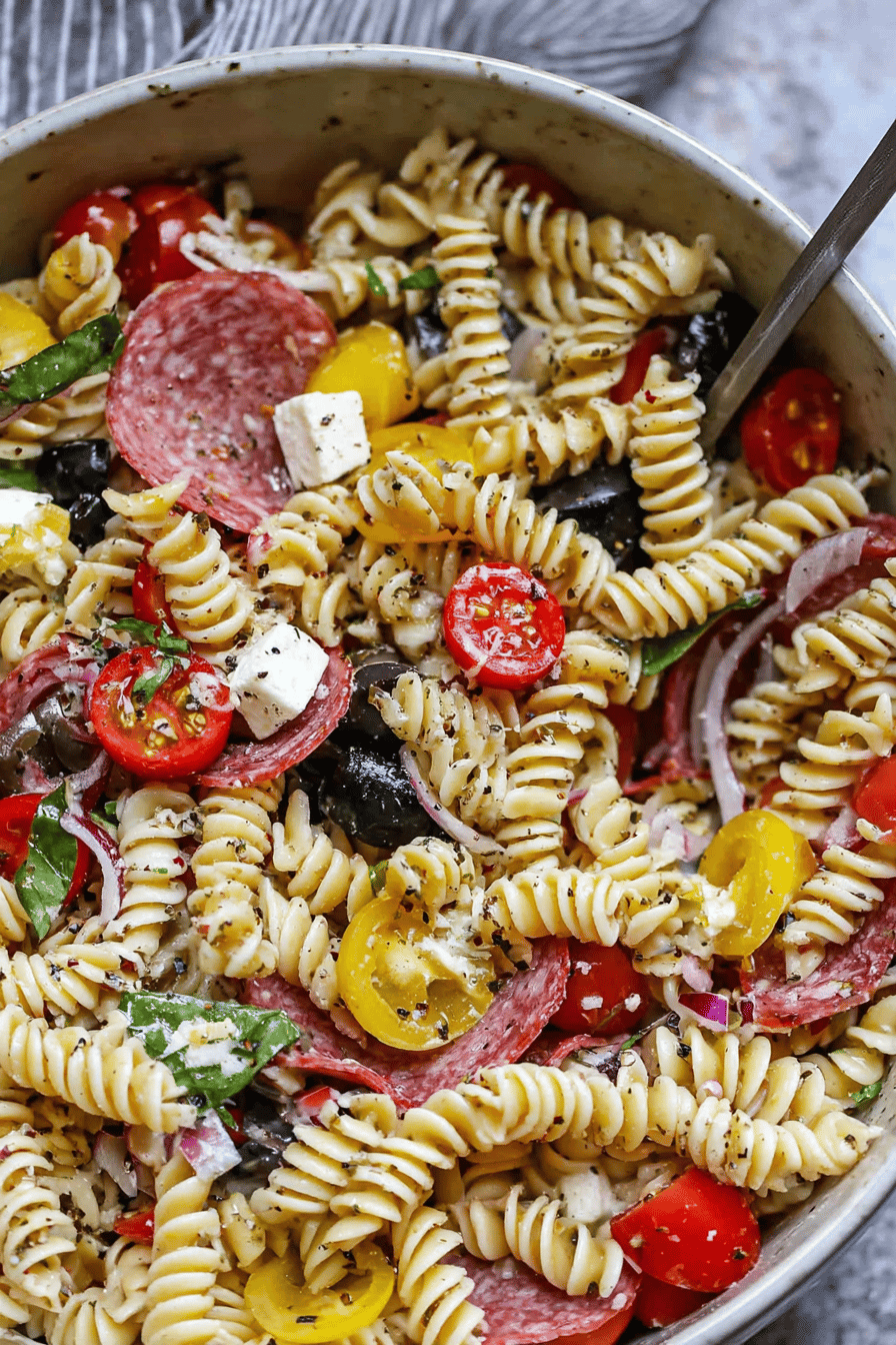 Easy Italian Pasta Salad for Picnics & Potlucks