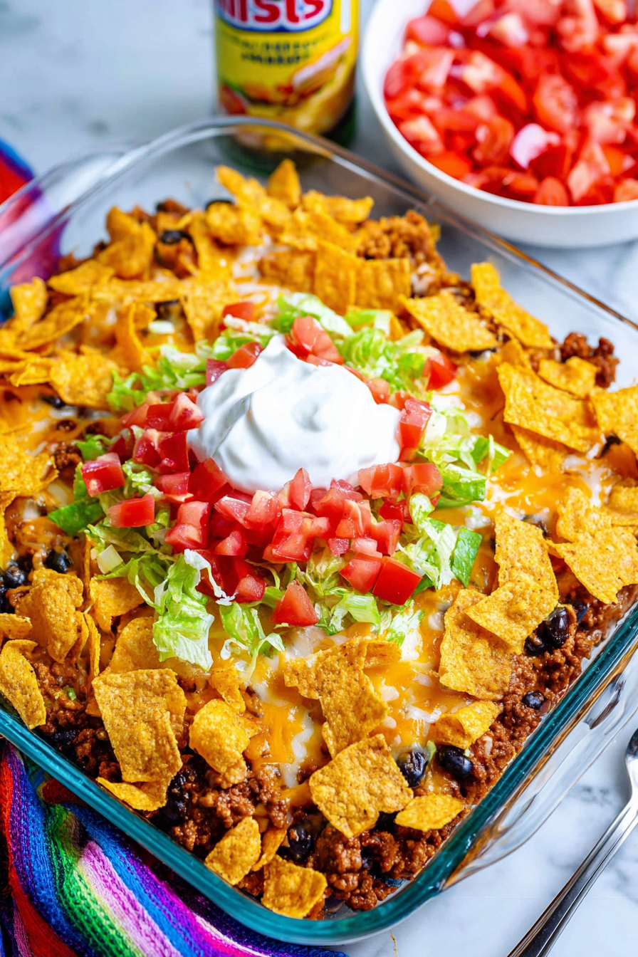 Easy Walking Taco Casserole Bake