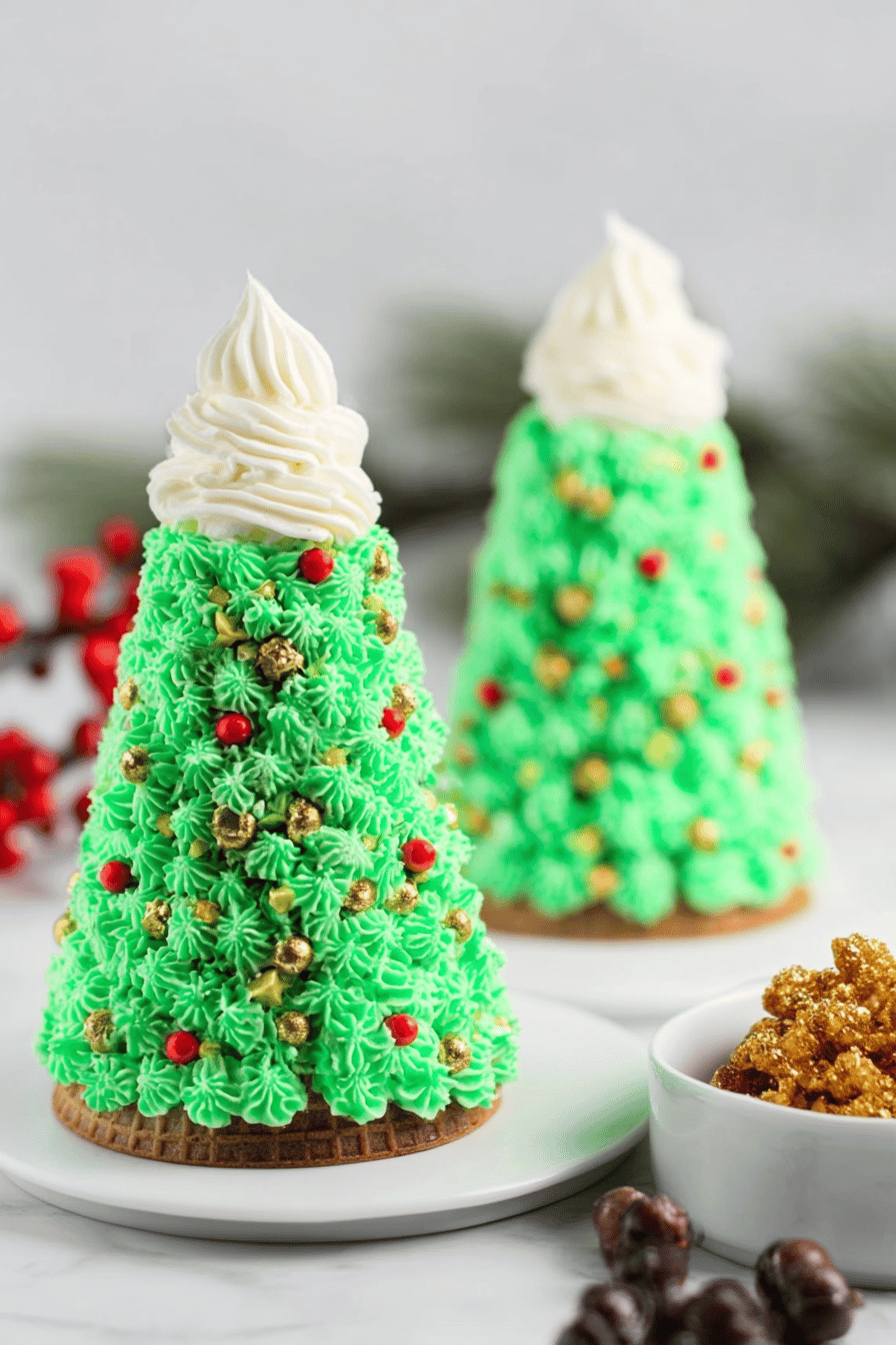 Festive Christmas Tree Cake Cone Treats for Kids