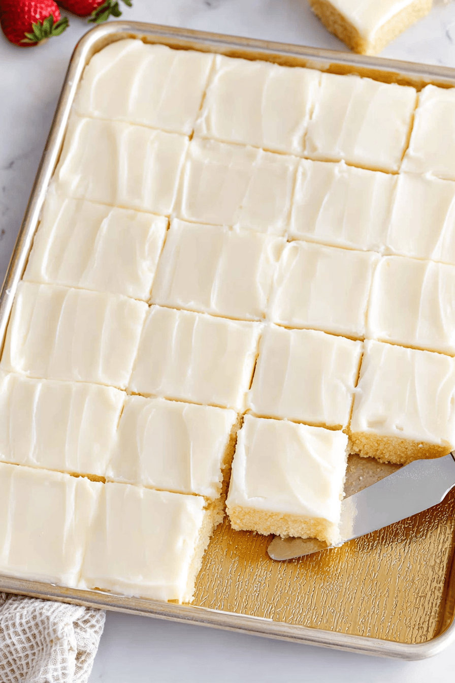 Fluffy White Texas Sheet Cake with Almond Frosting