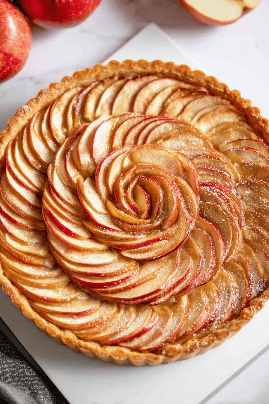 French Apple Tart with Cinnamon Vanilla Glaze