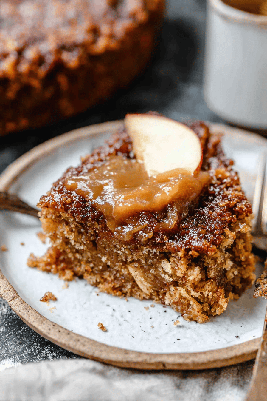 Fresh Apple Spice Cake with Caramel Drizzle