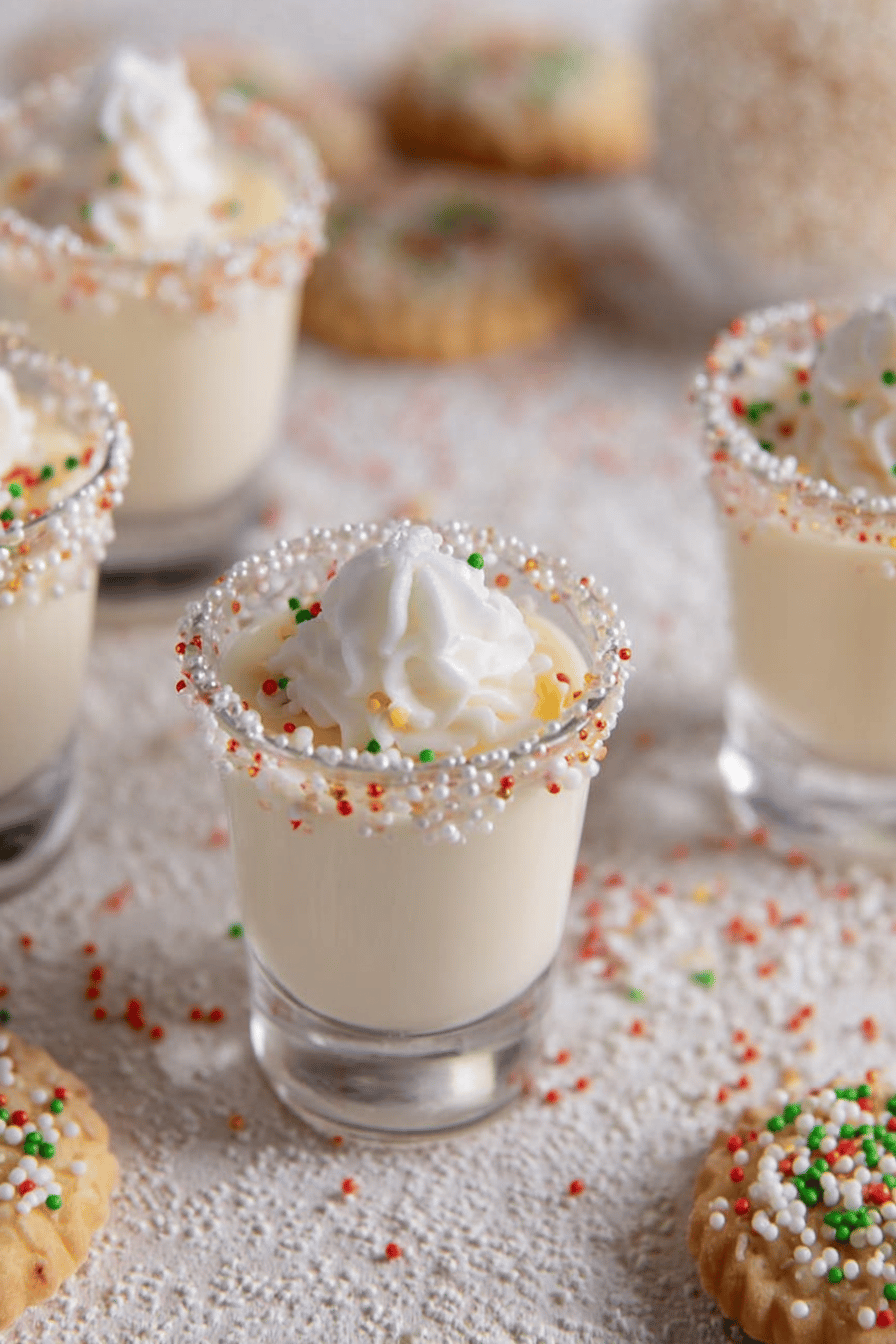 Frosted Sugar Cookie Boozy Holiday Shots