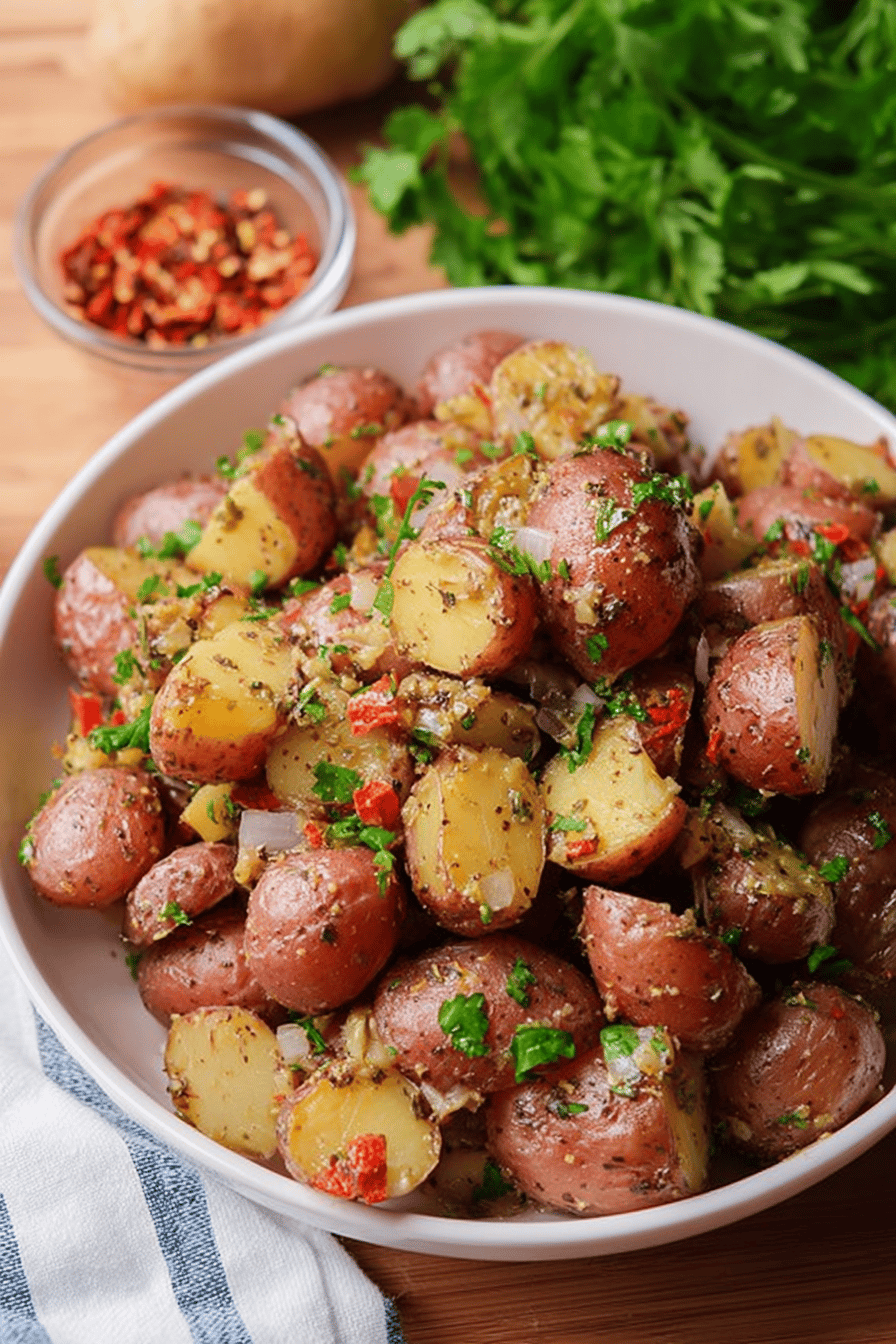 German Potato Salad with Bacon & Veggies