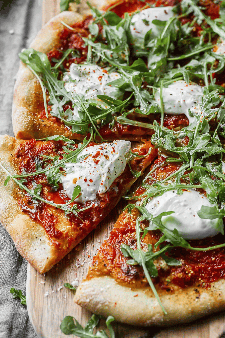 Homemade Burrata Pizza with Balsamic Drizzle