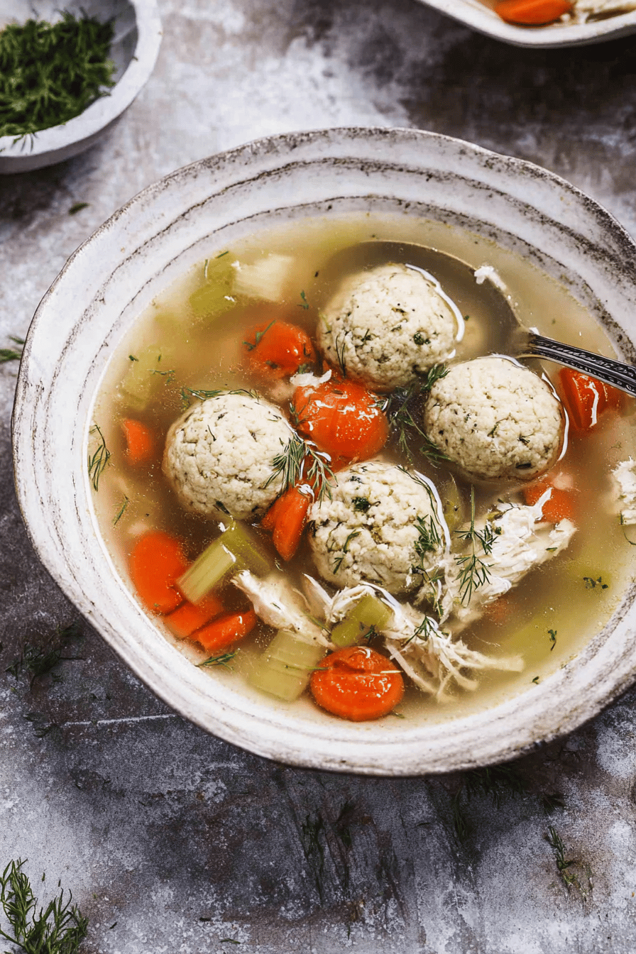 Homemade Matzo Ball Soup Recipe with Chicken Broth