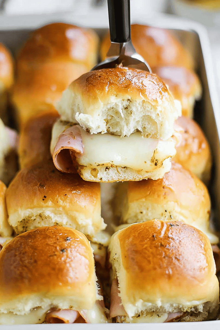 Hot Baked Ham and Cheese Hawaiian Sliders