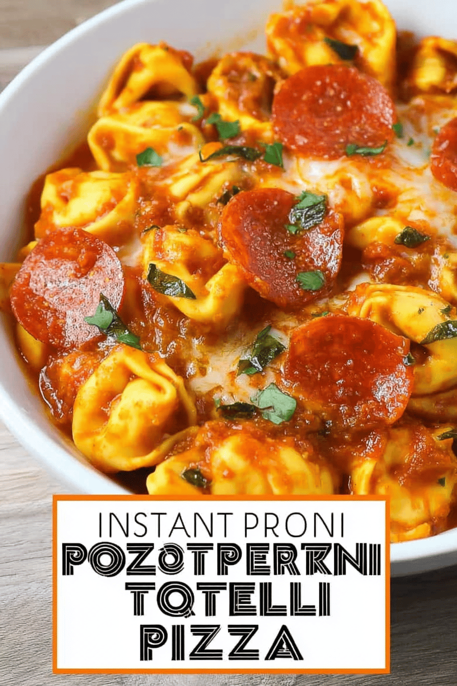Instant Pot Cheesy Pepperoni Pizza Tortellini Bake