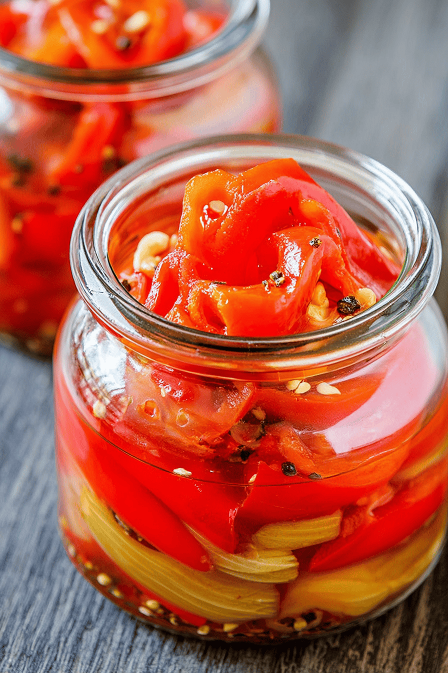 Marinated Red Bell Peppers with Easy Flavorful Marinade
