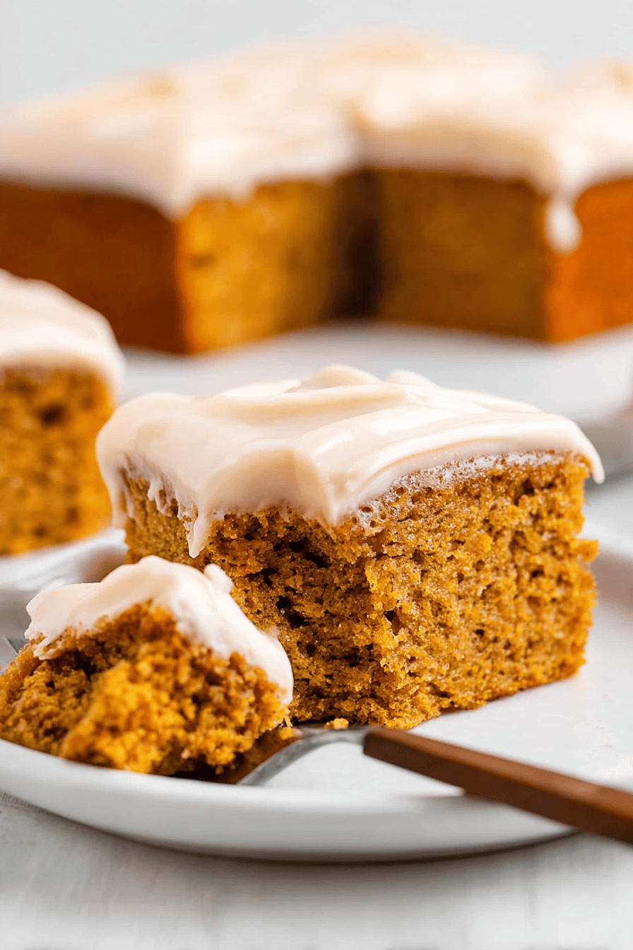 Moist Spiced Pumpkin Cake with Cream Cheese Frosting