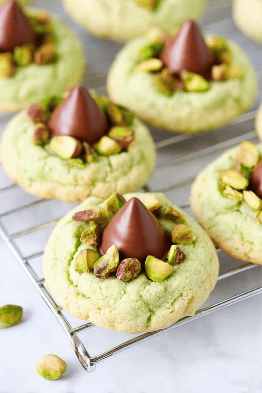 Pistachio Kiss Cookies with Pudding