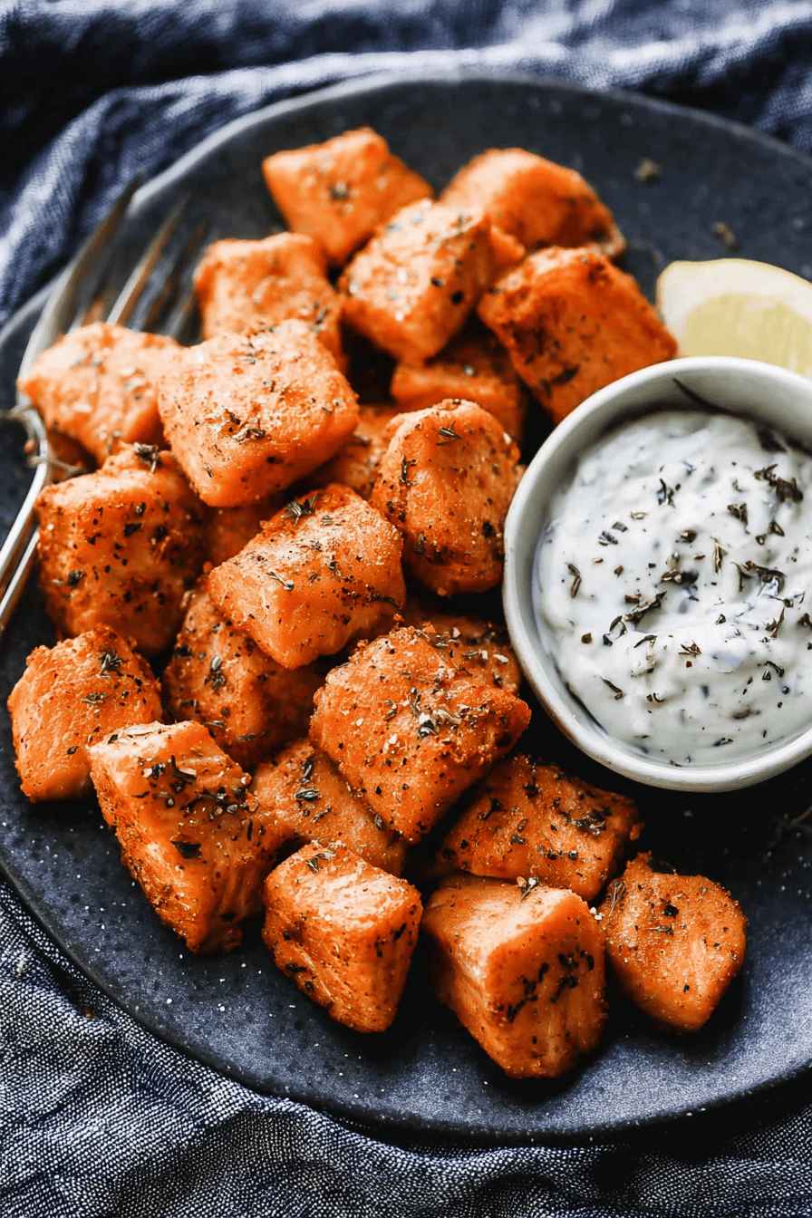 Quick Air Fryer Salmon Bites with Remoulade