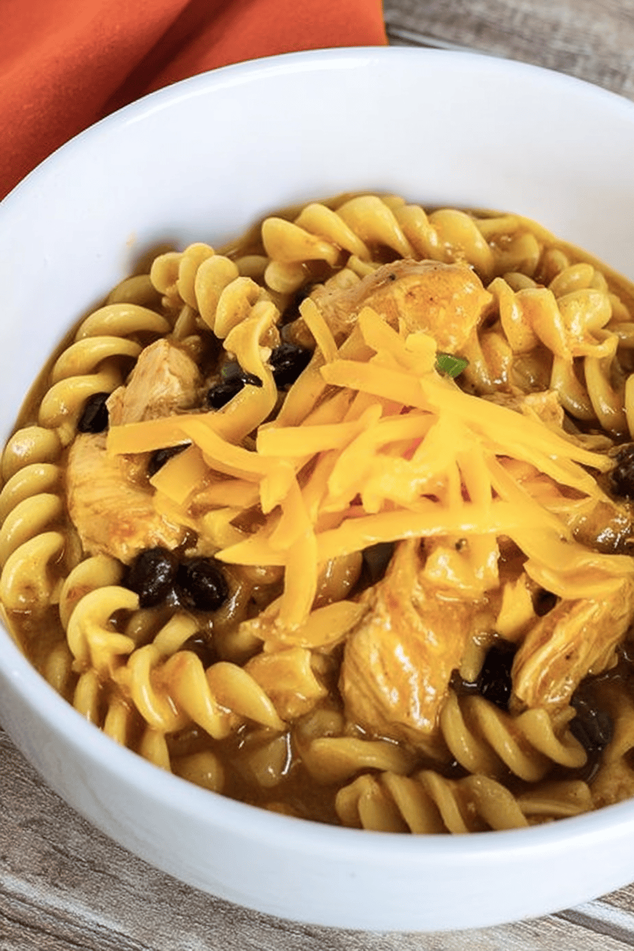 Quick Cheesy Instant Pot Chicken Enchilada Pasta