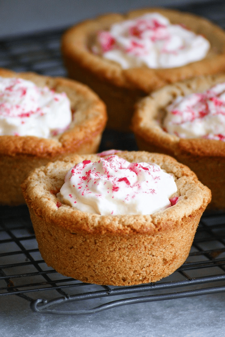 Raspberry Cheesecake Cookie Cups for Valentine’s Day