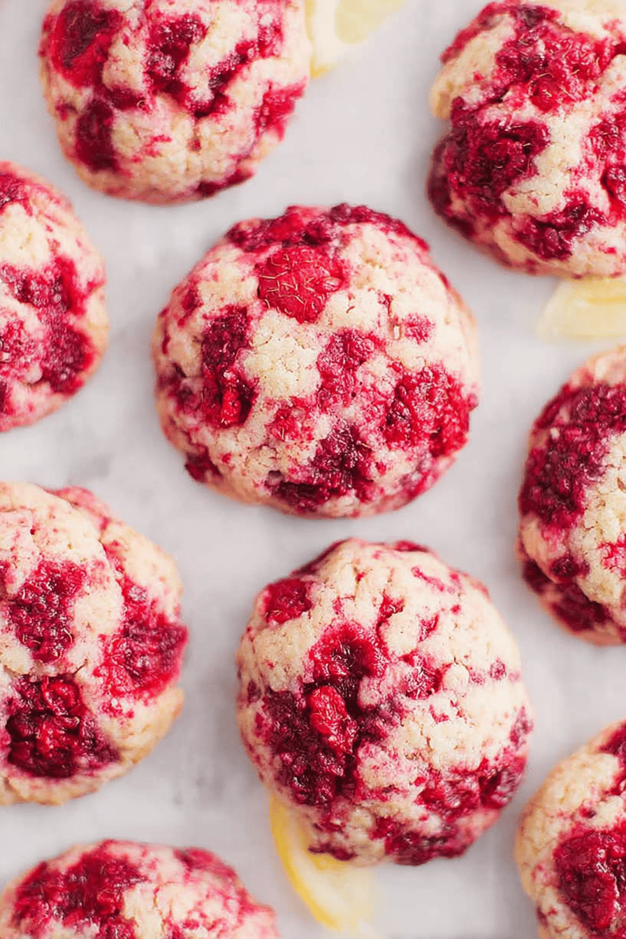 Raspberry Lemon Chewy Butter Cookies