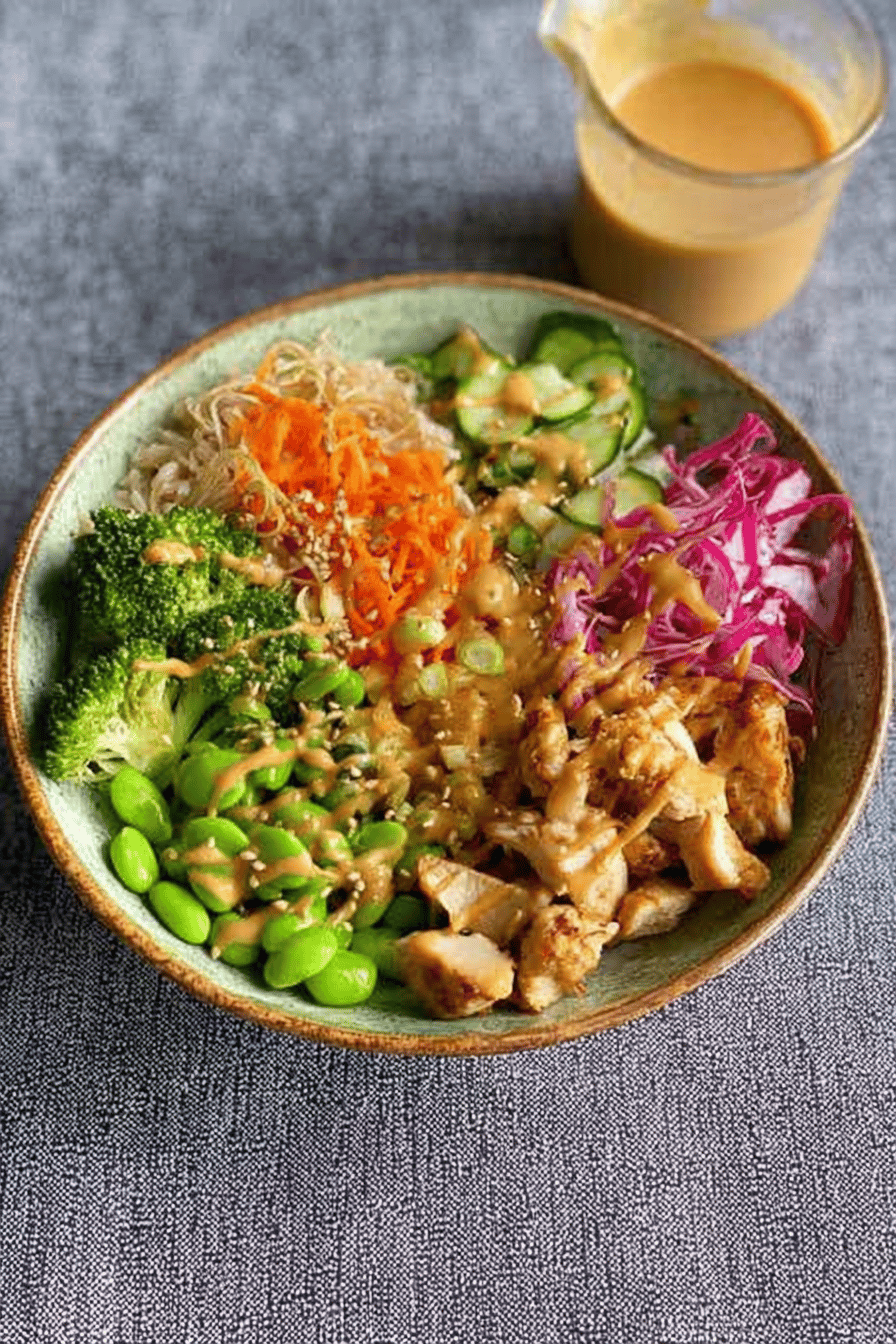 Satay Chicken Buddha Bowl with Veggies