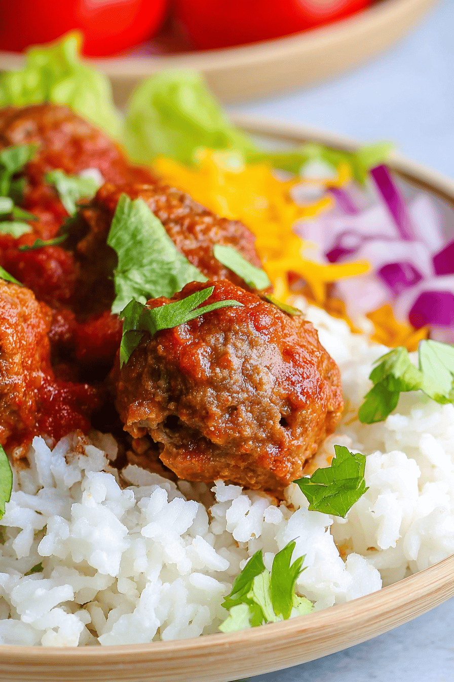 Slow-Cooked Mexican Meatballs in Enchilada Sauce