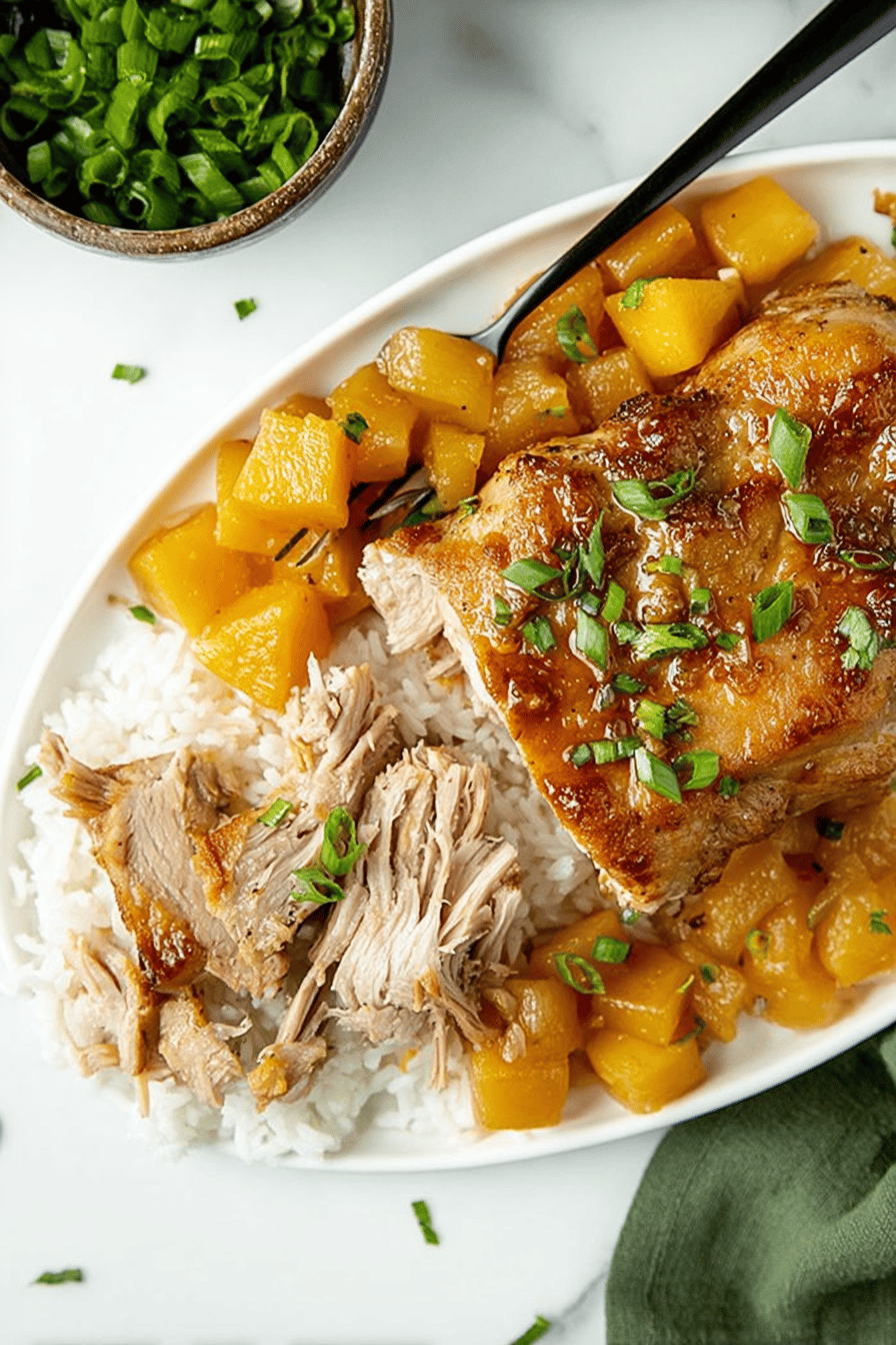 Slow Cooker Hawaiian Shredded Pork Loin