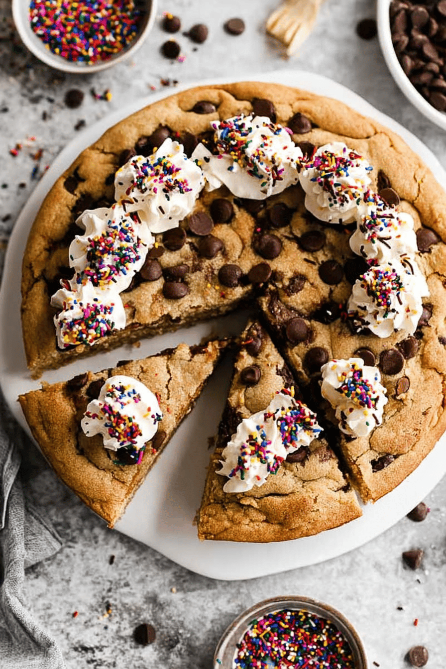 Soft Chewy Chocolate Chip Cookie Cake Recipe
