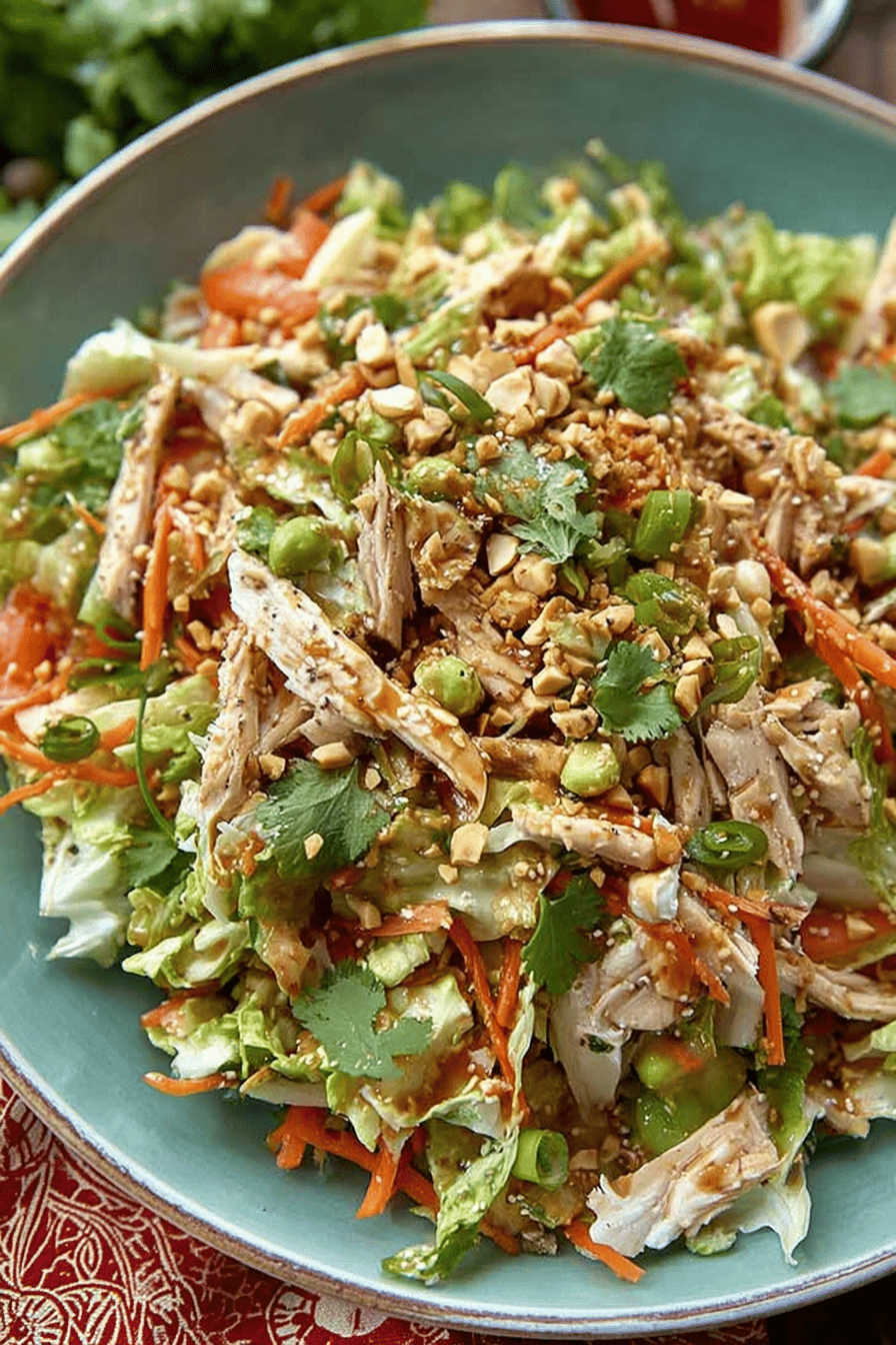Spicy Bang Bang Chicken Salad with Asian Dressing