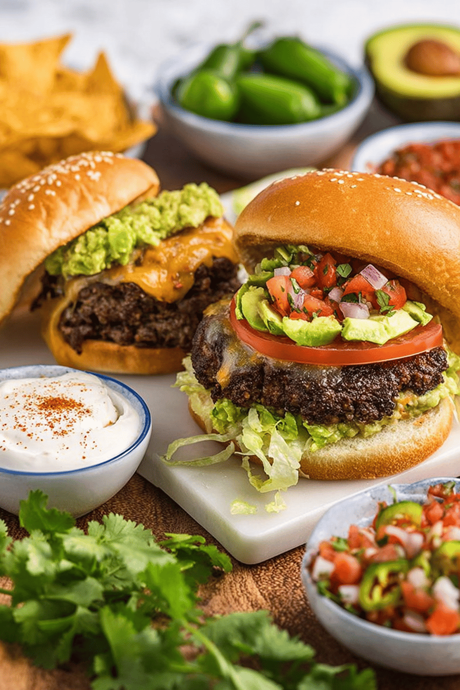 Spicy Taco Burgers with Fresh Toppings