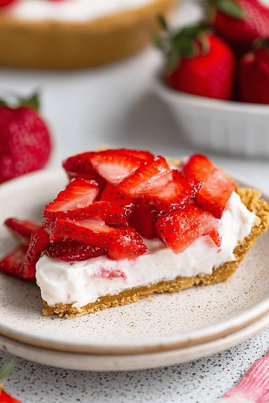 Strawberry Cream Cheese Pie with Graham Cracker Crust