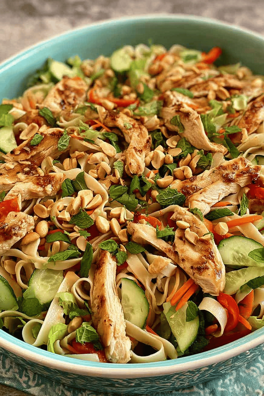 Thai Chicken Rice Noodle Summer Salad
