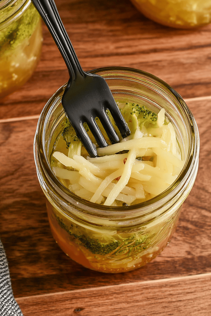 Toasted Sesame Tangy Sweet Pickled Broccoli