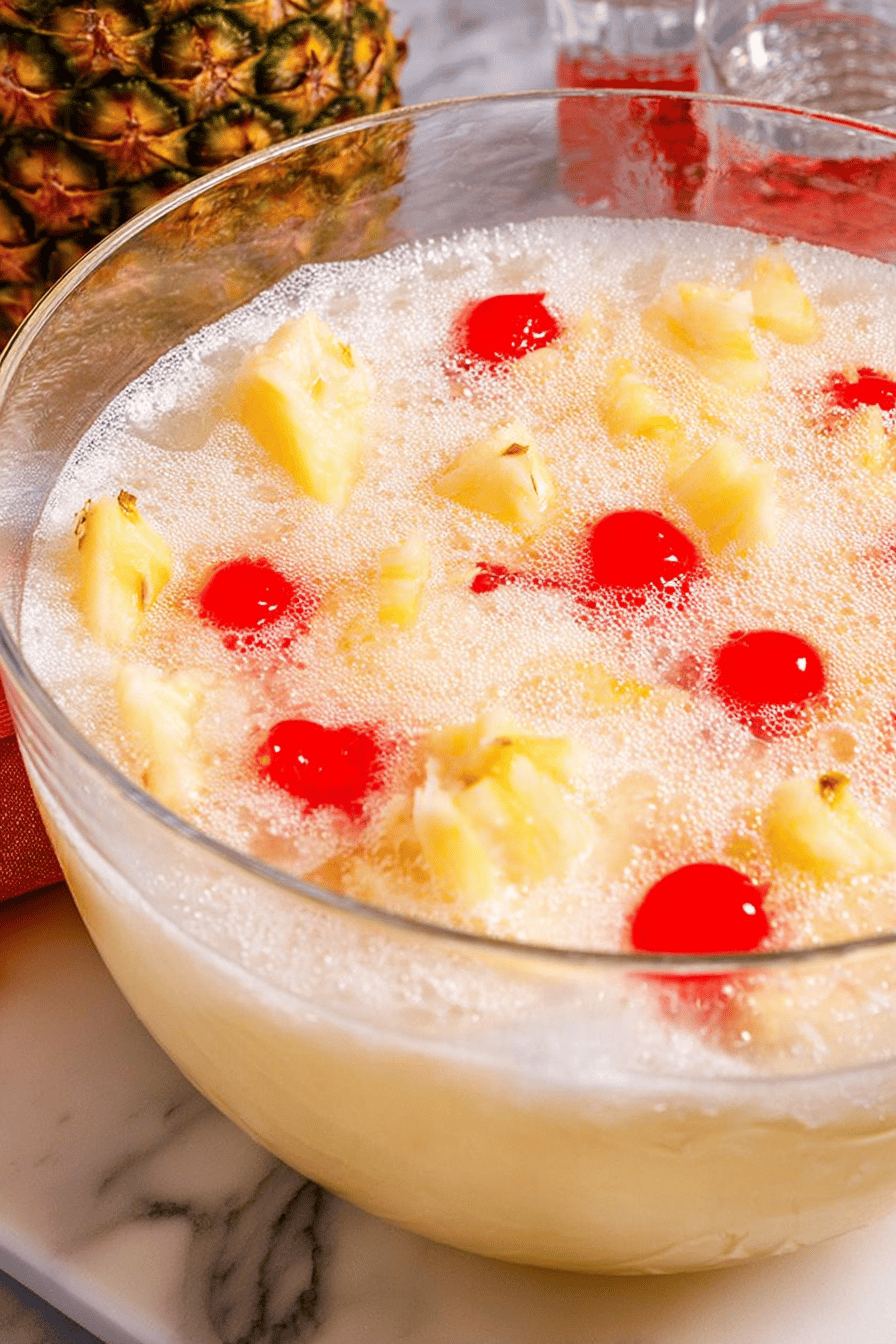 Tropical Fizzy Pina Colada Party Punch