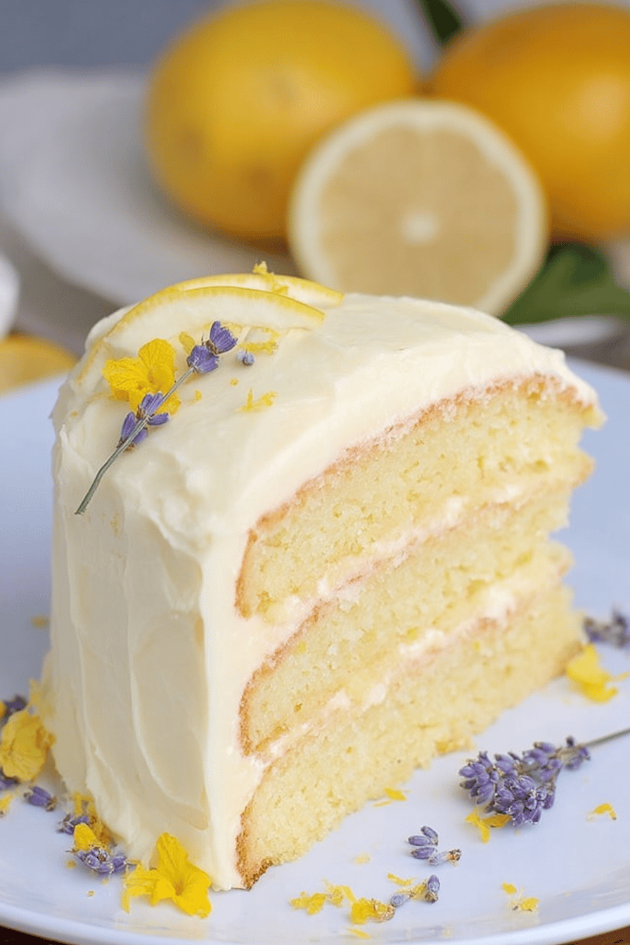 Zesty Lemon Cake with Whipped Cream Frosting