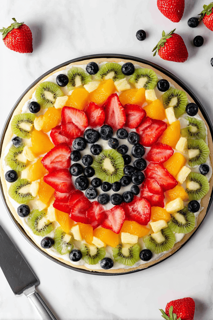 Best Summer Fruit Pizza with Cookie Crust