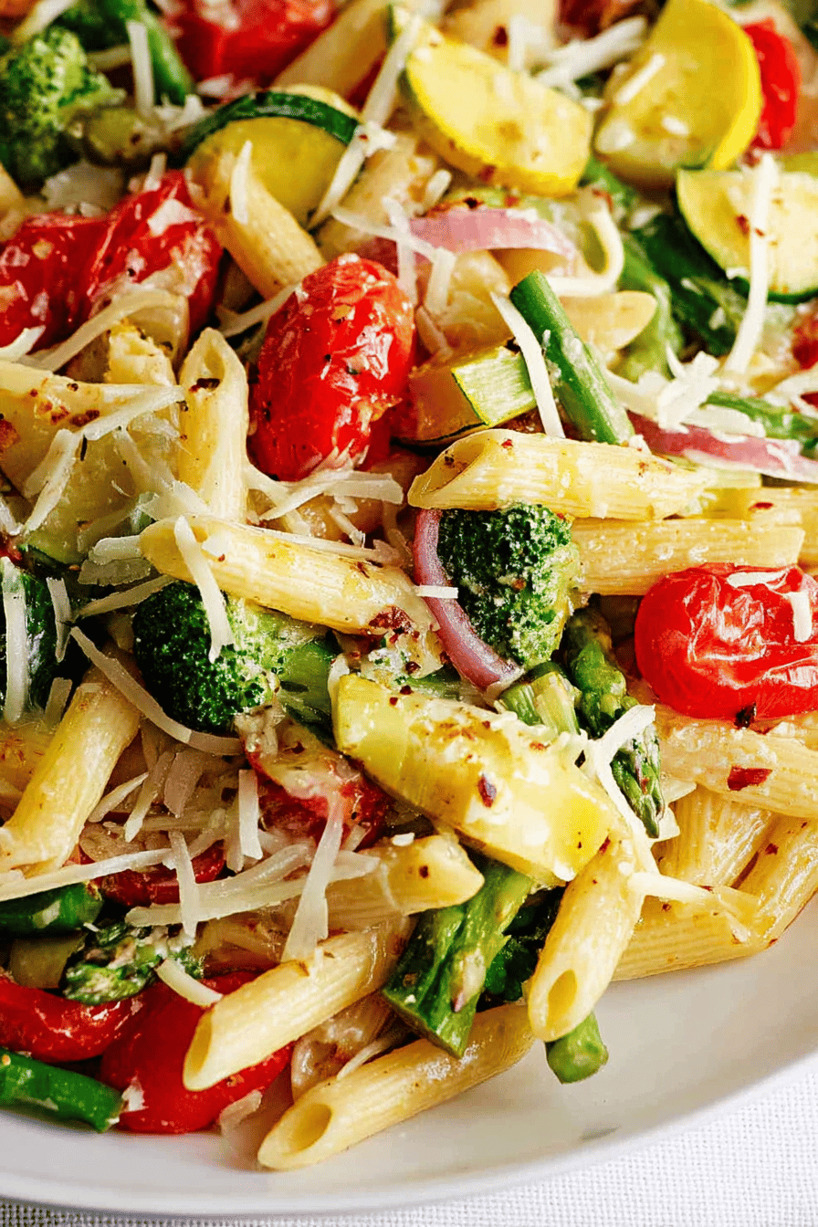Bright Lemon Parmesan Pasta Primavera
