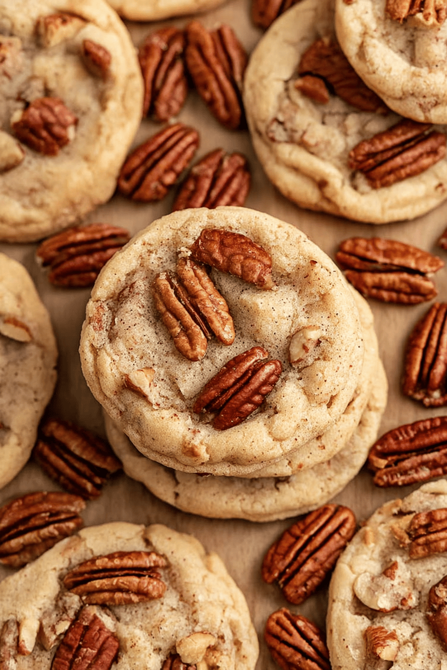 Butter Pecan Cookies with Brown Sugar and Toasted Pecans