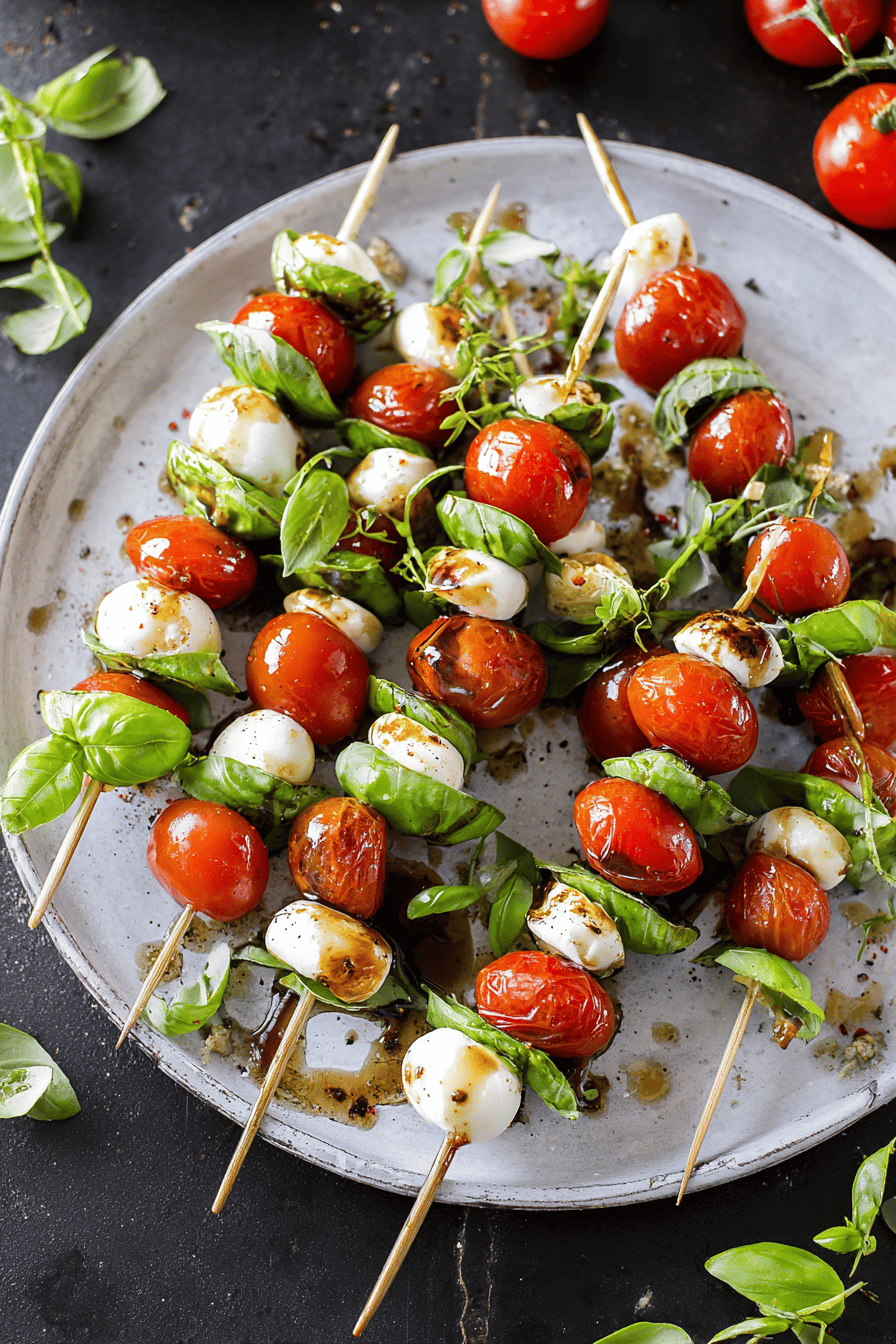Caprese Skewers with Balsamic Glaze