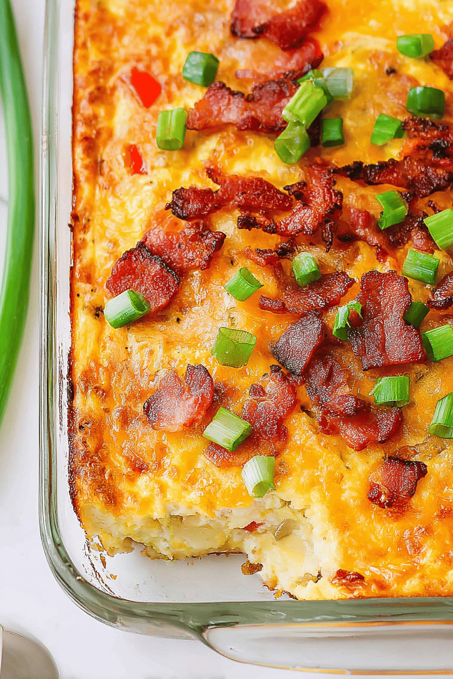 Cheesy Bacon Potato Egg Bake