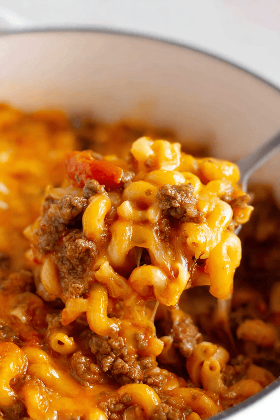 Cheesy Beef Pasta Casserole in 30 Minutes
