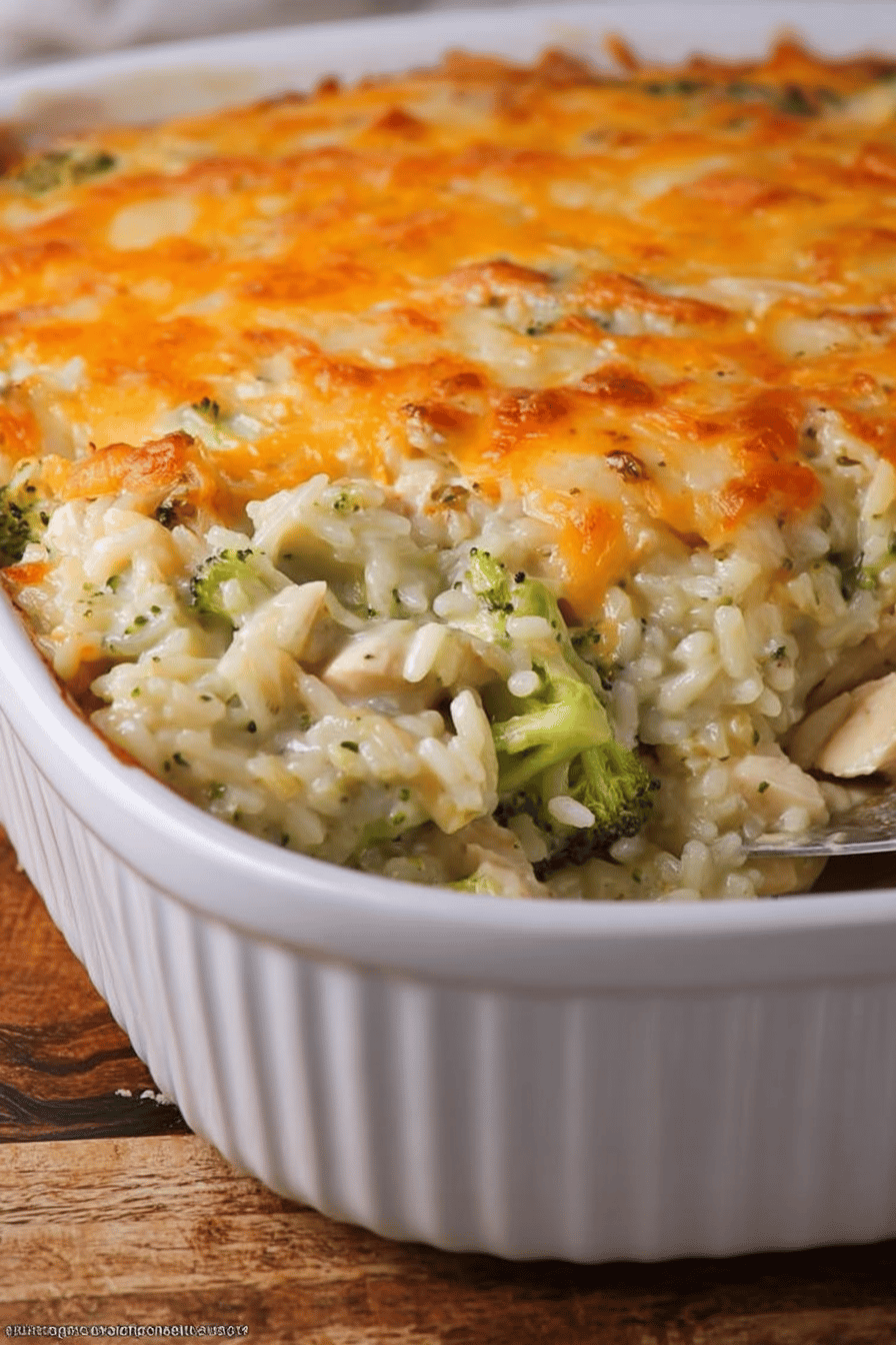 Cheesy Chicken Broccoli Rice Casserole