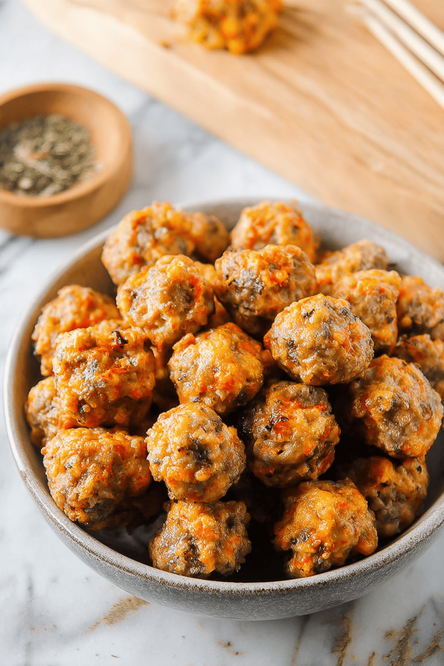 Cheesy Sausage Balls with Incredible Flavor