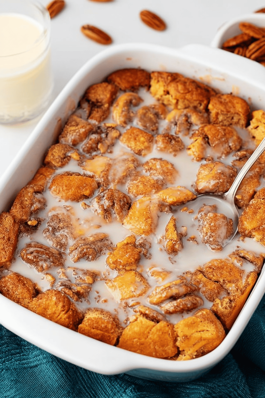 Cinnamon Roll Custard Bake