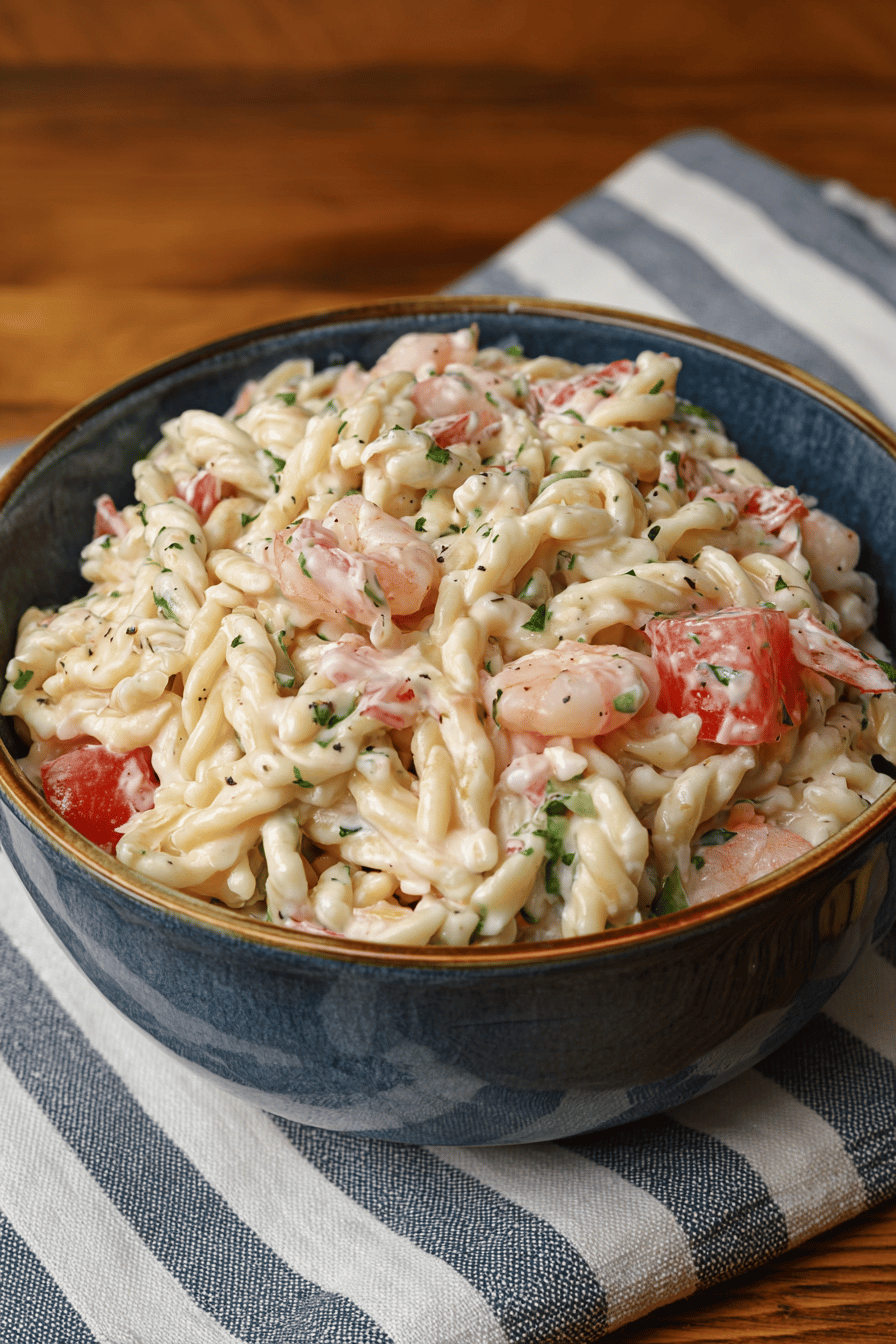 Citrus Shrimp Pasta Salad with Crunchy Veggies