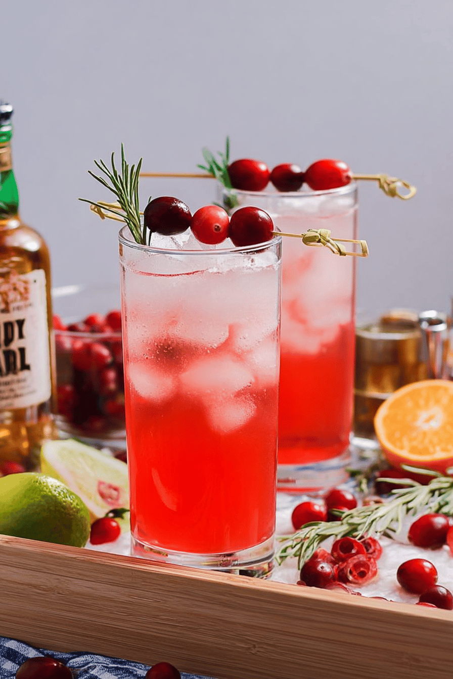 Cranberry Whiskey Fizz Cocktail