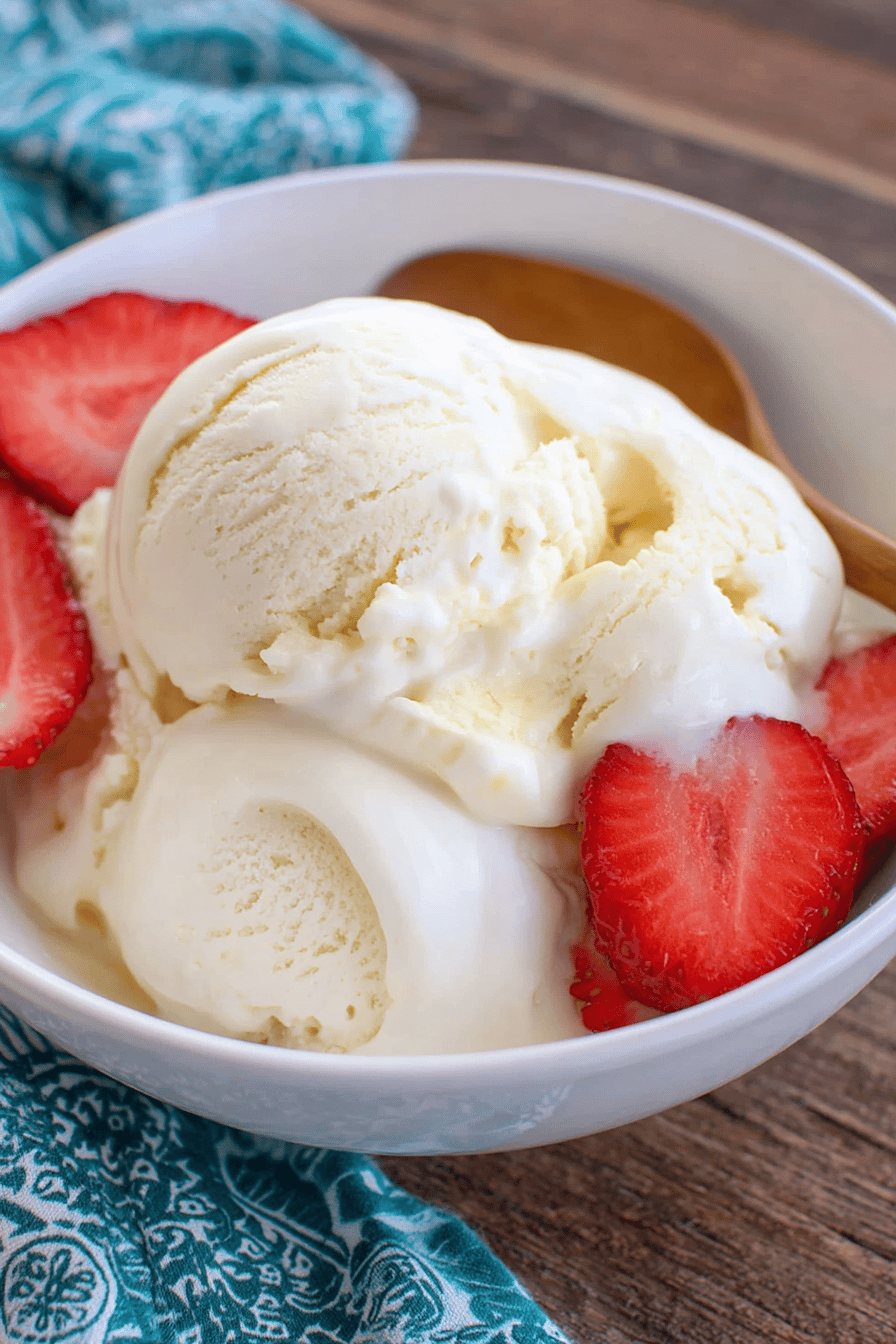 Creamy 5-Ingredient Vanilla Homemade Ice Cream