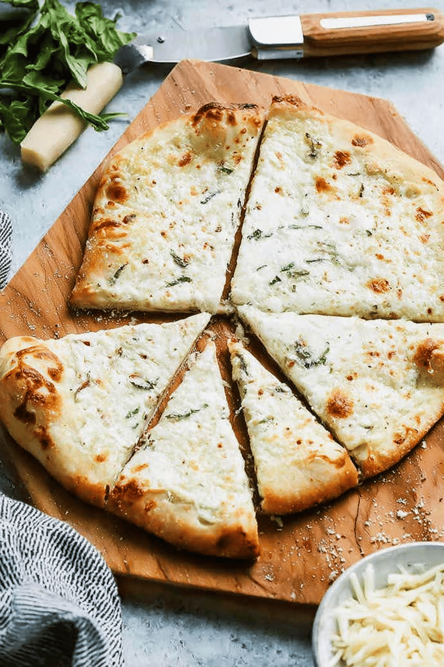 Creamy Garlic Ricotta White Pizza