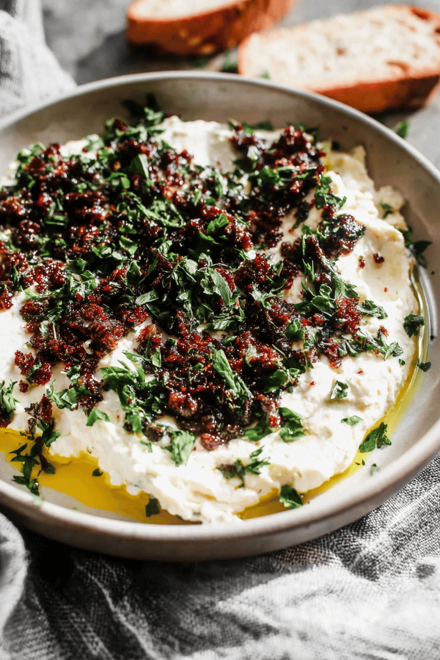 Creamy Herbed Whipped Goat Cheese Dip