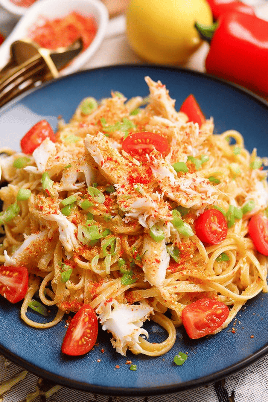 Creamy Spicy Garlic Chili Crab Pasta