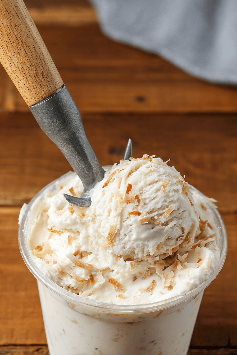 Creamy Toasted Coconut Vanilla Ice Cream