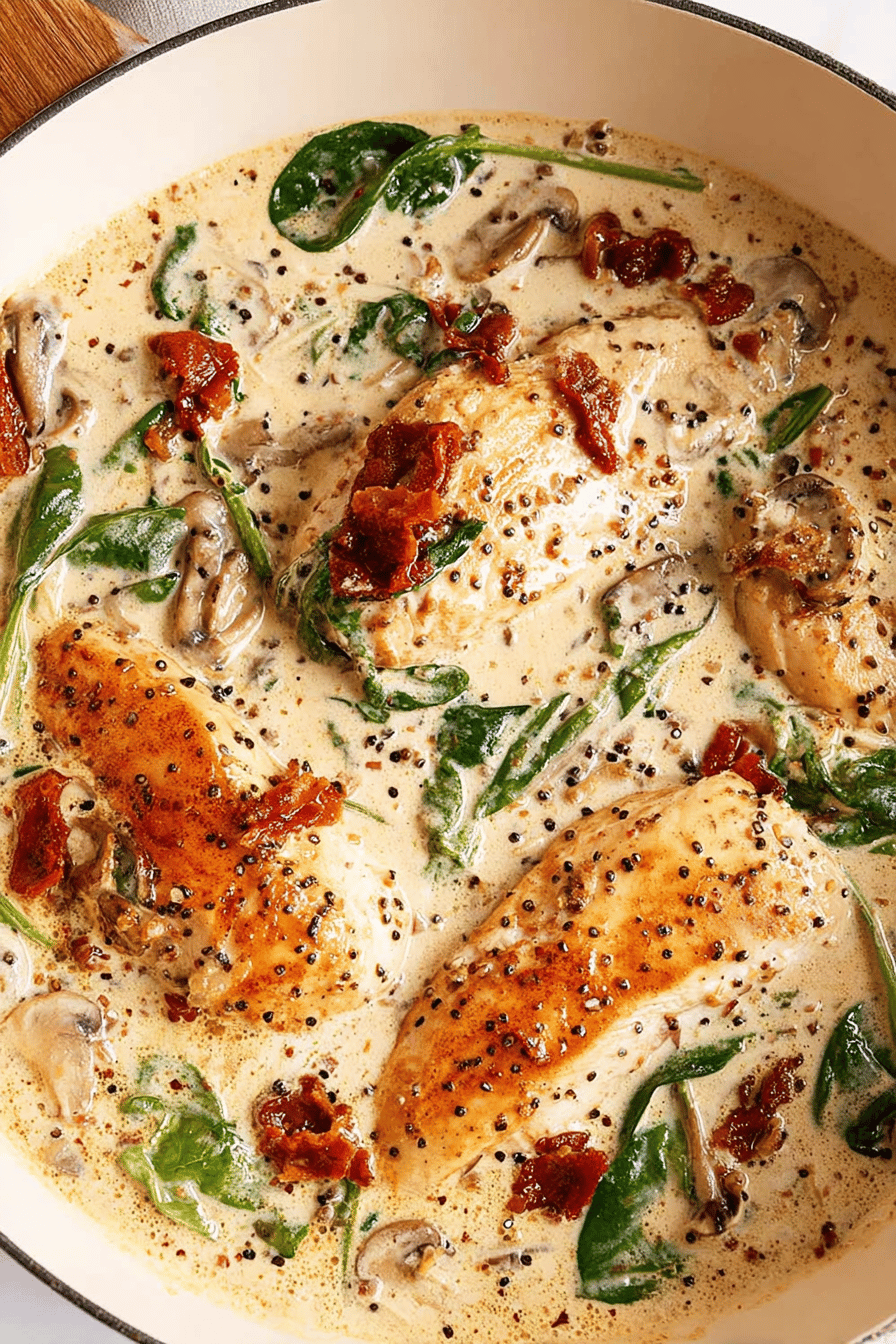 Creamy Tuscan Chicken Cutlets with Spinach