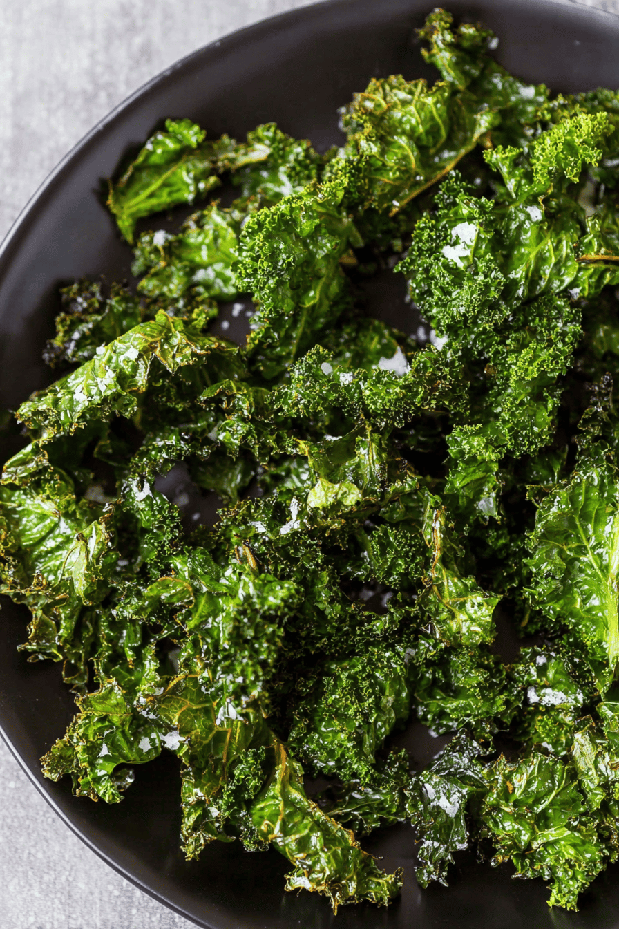 Crispy Air Fryer Kale Chips in Three Ingredients