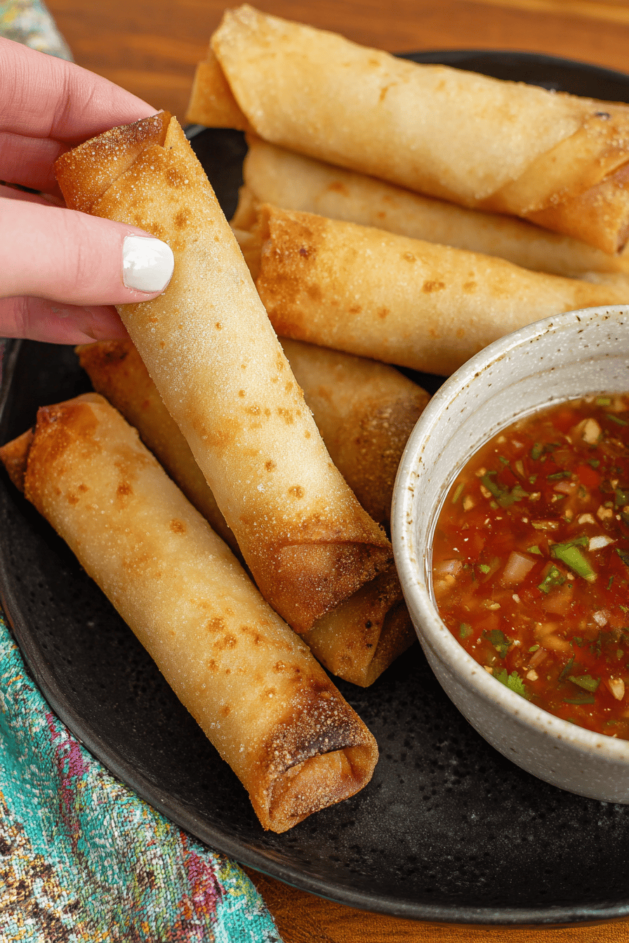 Crispy Air Fryer Lumpia with Pork and Shrimp