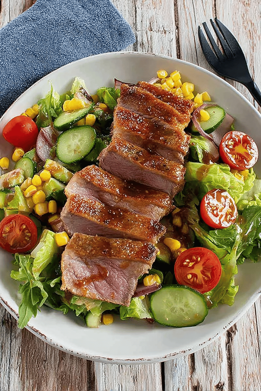 Cumin Garlic Steak Salad with Balsamic Dressing